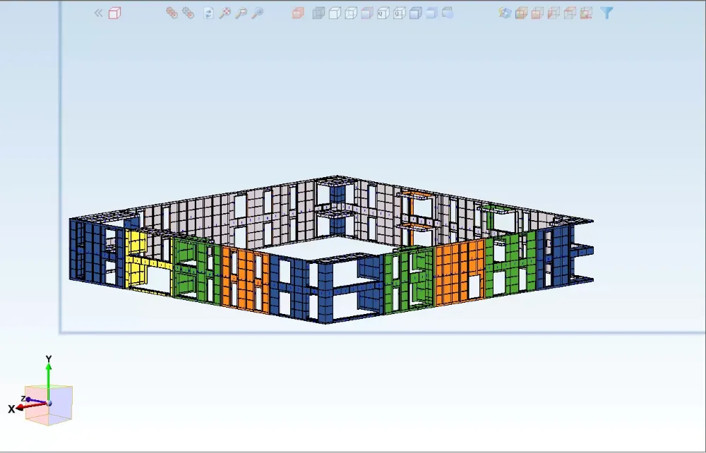 Projet Hoost : vue plan de la façade Plan de conception de la façade de la Community House