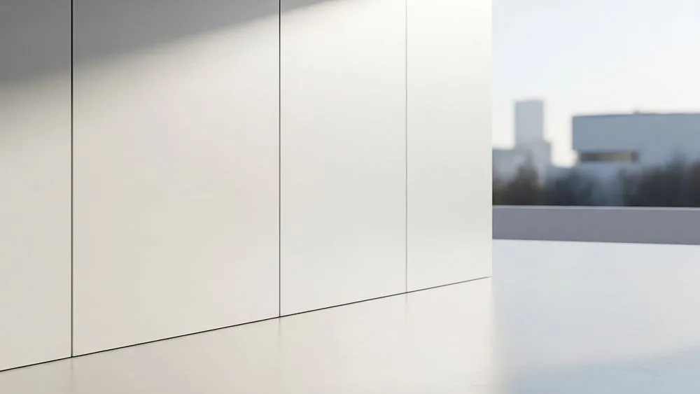 Façade de bâtiment rénovée avec des panneaux de bardage en solid surface